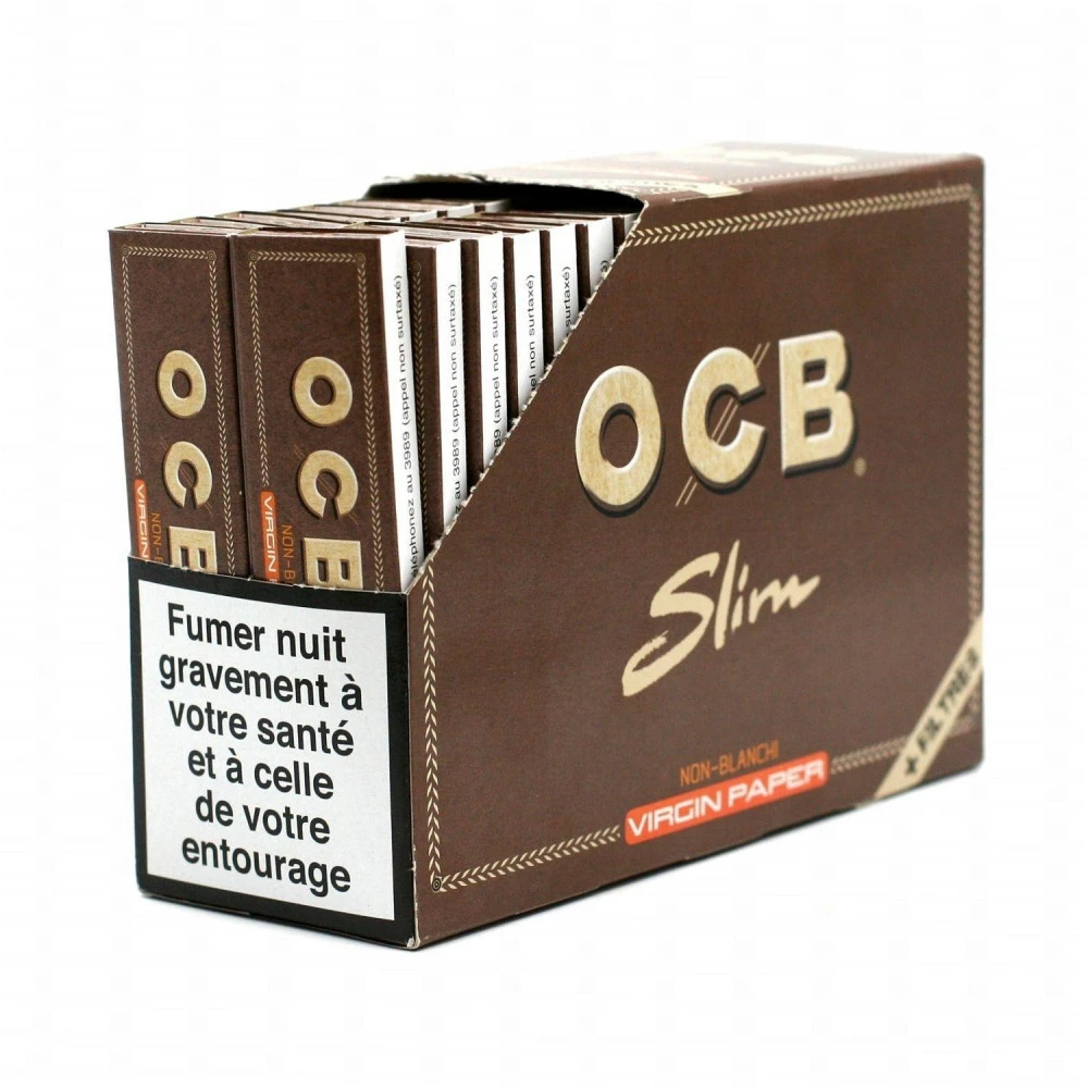 Boite 32 Carnets De Feuille OCB Slim Non Blanchis + Tips 3 Boite 32 Carnets De Feuille OCB Slim Non Blanchis + Tips