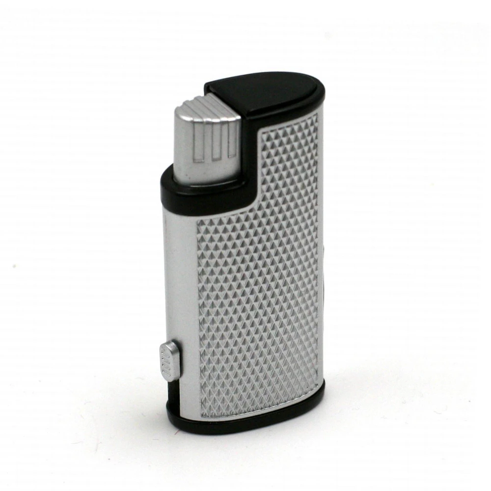 Briquet Turbo Métal Avec Perce Cigare Intégrer – Gris 6 Briquet Turbo Métal Avec Perce Cigare Intégrer – Gris – Image 4