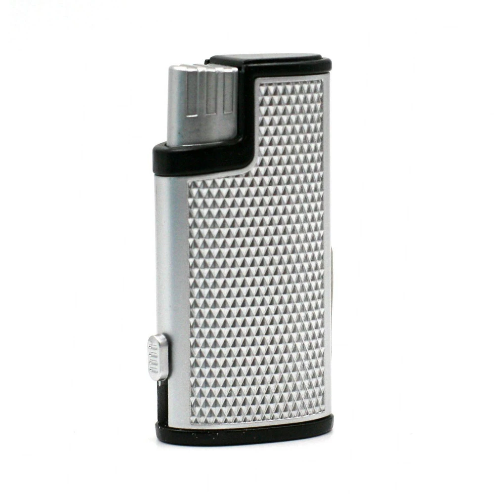 Briquet Turbo Métal Avec Perce Cigare Intégrer – Gris 3 Briquet Turbo Métal Avec Perce Cigare Intégrer – Gris