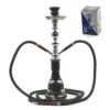 Chicha Al Malik - Double Tuyaux - Argent -Fournitures Pour Fumeurs chicha al malik double tuyaux argent