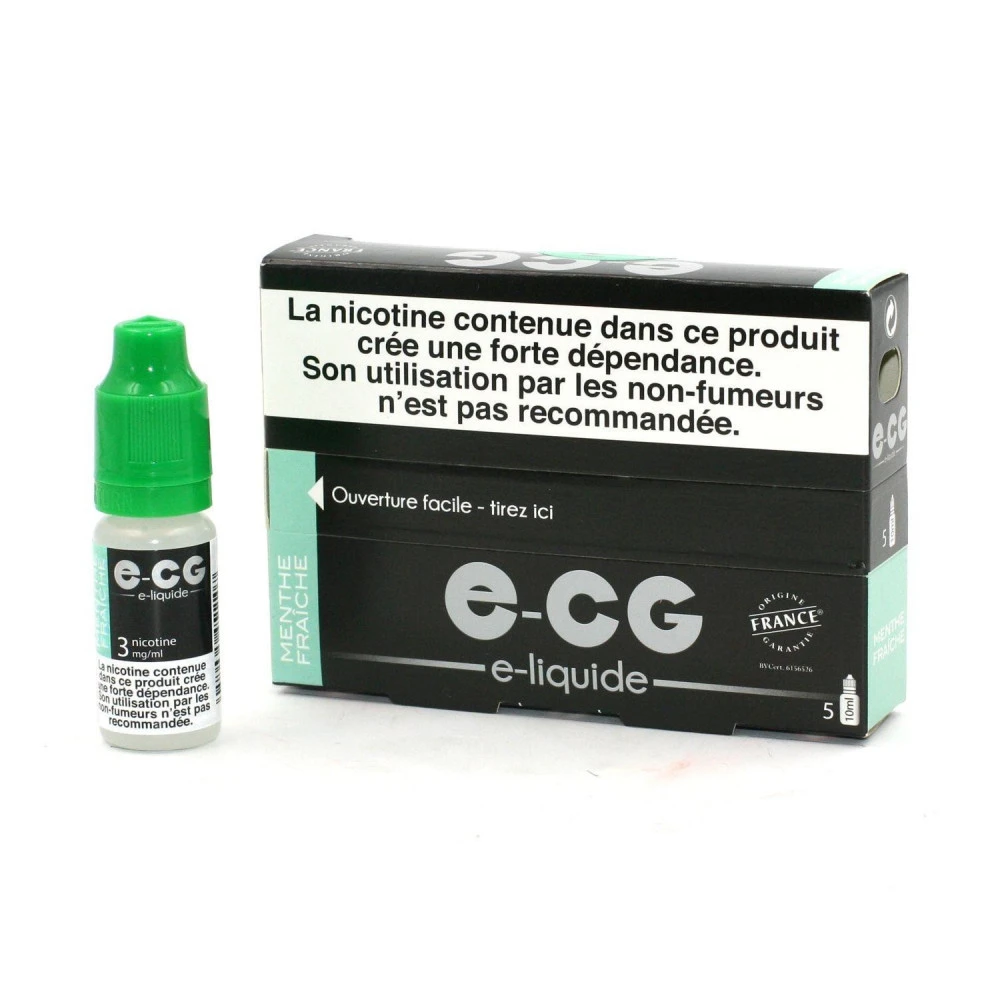 Lot De 5 Flacons E-CG - Goût Menthe Fraîche 3 Mg/ml 3 Lot De 5 Flacons E-CG - Goût Menthe Fraîche 3 Mg/ml