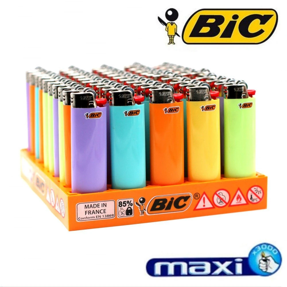 Plaquette De 50 Briquets BIC MAXI J 26 - Pastel 3 Plaquette De 50 Briquets BIC MAXI J 26 - Pastel