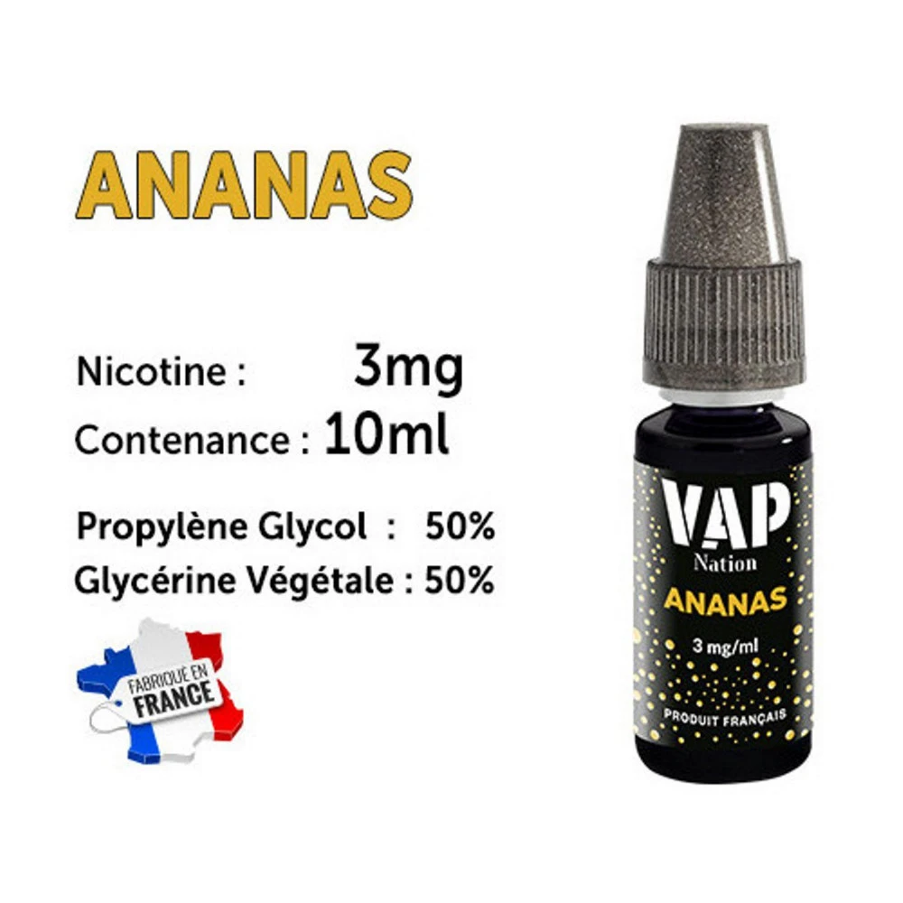 Vap Nation Lot De 5 Liquides - Ananas 3 Mg 3 Vap Nation Lot De 5 Liquides - Ananas 3 Mg