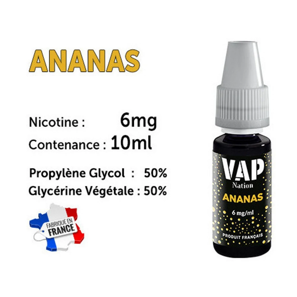 Vap Nation Lot De 5 Liquides - Ananas 6 Mg 3 Vap Nation Lot De 5 Liquides - Ananas 6 Mg