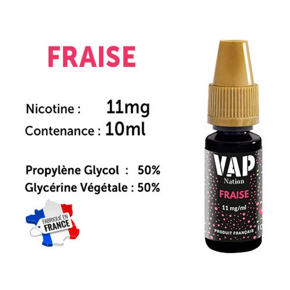 Vap Nation Lot De 5 Liquides - Fraise 11 Mg 3 Vap Nation Lot De 5 Liquides - Fraise 11 Mg